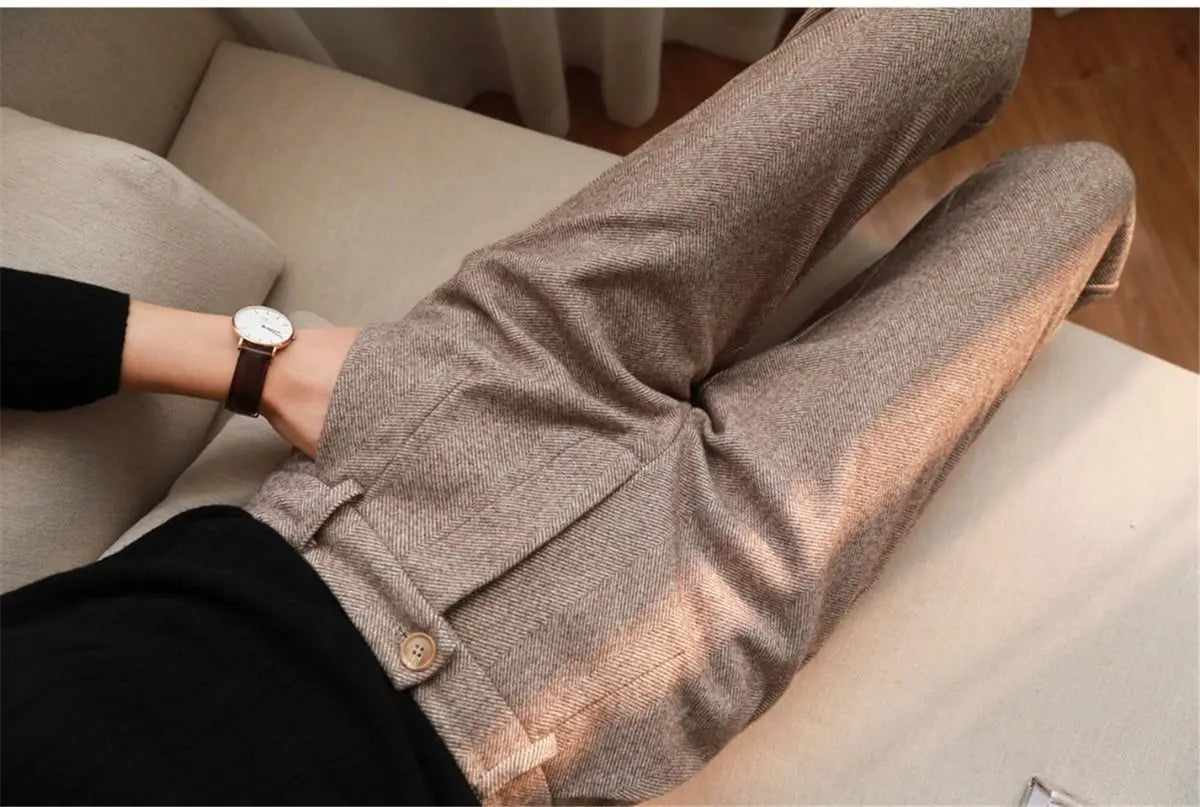 High-Waist Classic Tailored Trousers