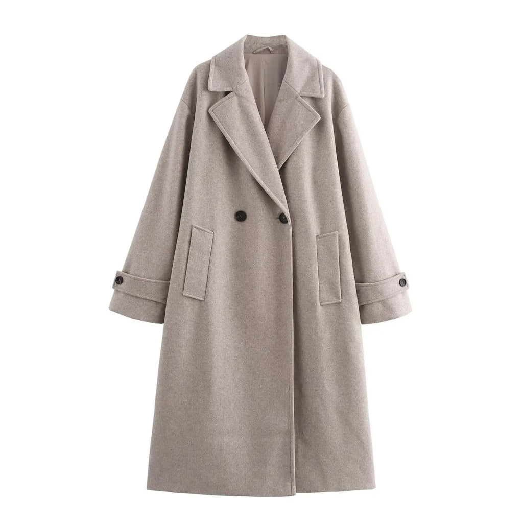 Autumn New Women's Loose Collar Long Sleeve Coat
