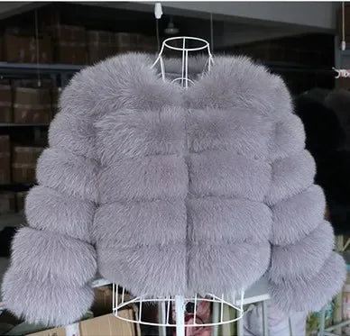Women Autumn Winter Faux Fur Fox Coats