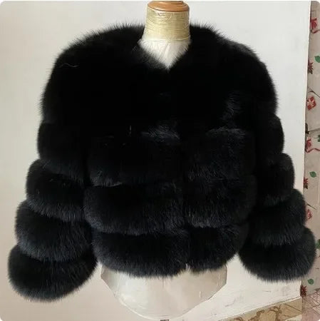Women Autumn Winter Faux Fur Fox Coats
