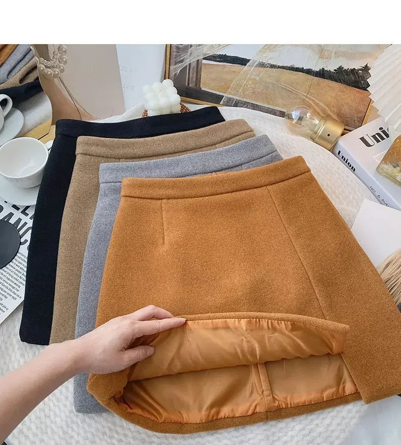 Classic High-Waist Autumn Mini Skirt