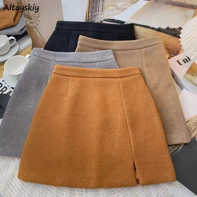 Classic High-Waist Autumn Mini Skirt