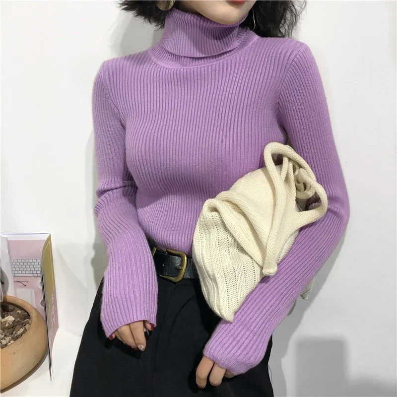 Classic Ribbed Turtleneck Sweater