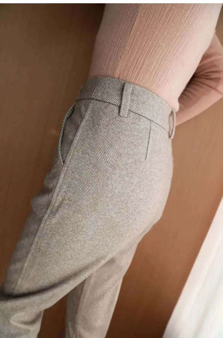 High-Waist Classic Tailored Trousers