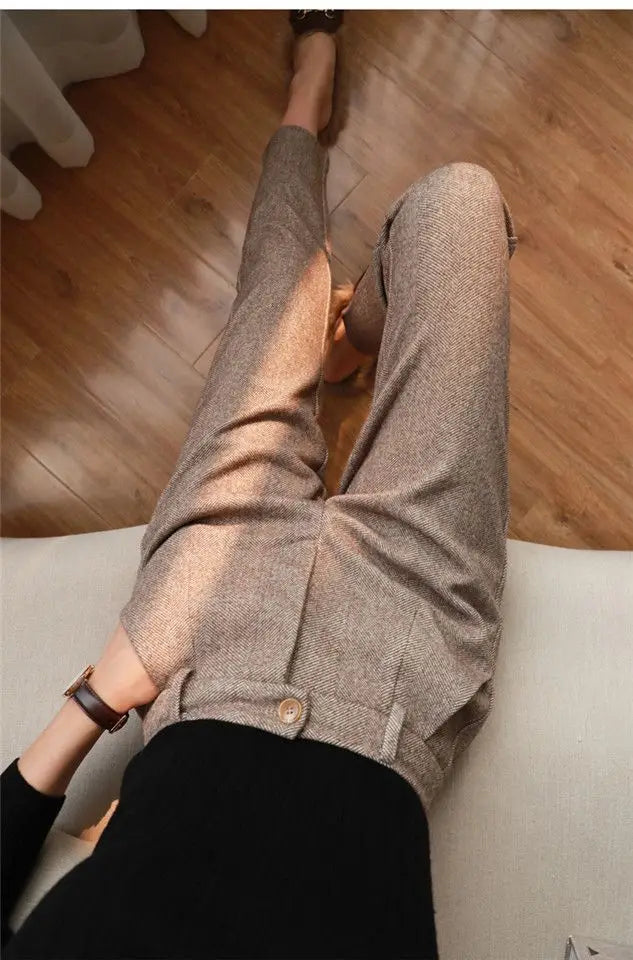 High-Waist Classic Tailored Trousers