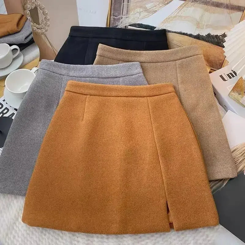 Classic High-Waist Autumn Mini Skirt