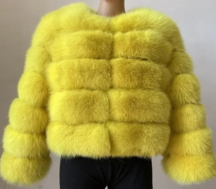 Women Autumn Winter Faux Fur Fox Coats