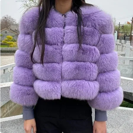 Women Autumn Winter Faux Fur Fox Coats