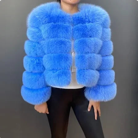 Women Autumn Winter Faux Fur Fox Coats