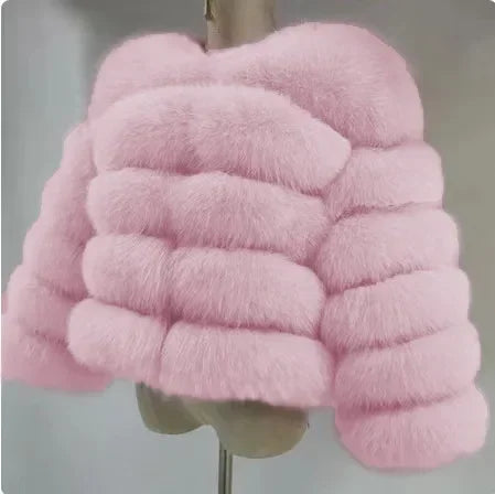 Women Autumn Winter Faux Fur Fox Coats