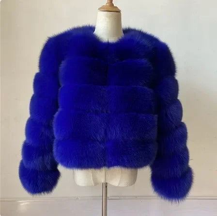 Women Autumn Winter Faux Fur Fox Coats
